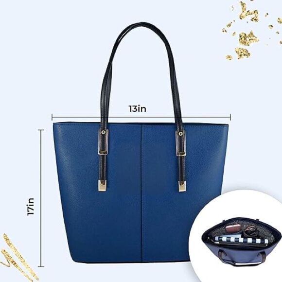 PortoVino Classic Tote Bag - Vegan
Leather Wine Purse Navy Blue - Picture 3 of 14